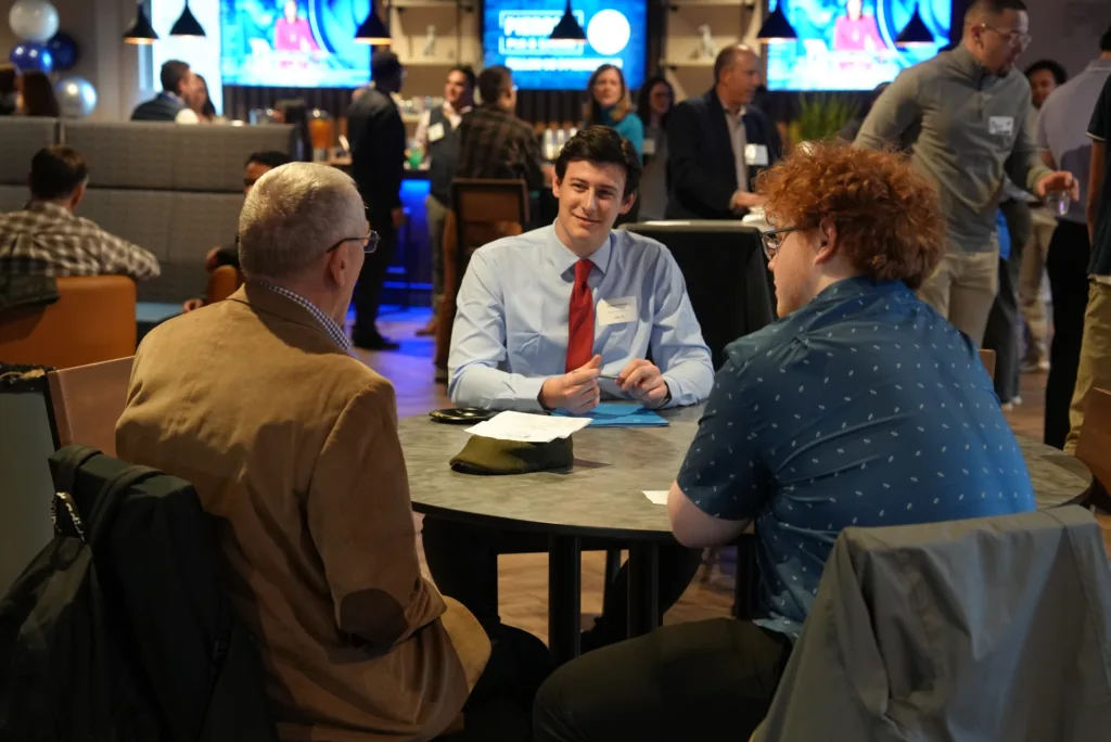 Students at the Alumni networking night.